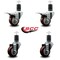 Service Caster 3'' Maroon Poly Swivel 1-5/8'' Expanding Stem Caster Set 2 Total Lock Brakes, 4PK SCC-EXTTL20S314-PPUB-MRN-2-S-2-158 - alternate 2